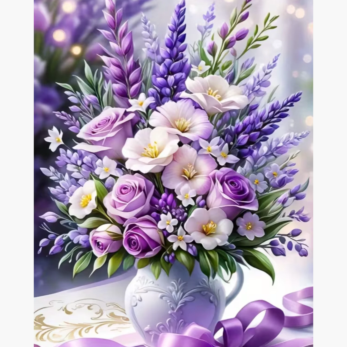 Broderie Diamant - Vase violet