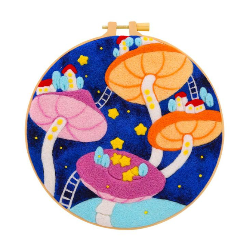 Feutrage à l'aiguille - Village champignons