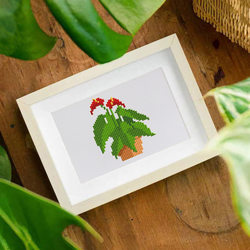 Mini broderie diamant x12 - Plantes