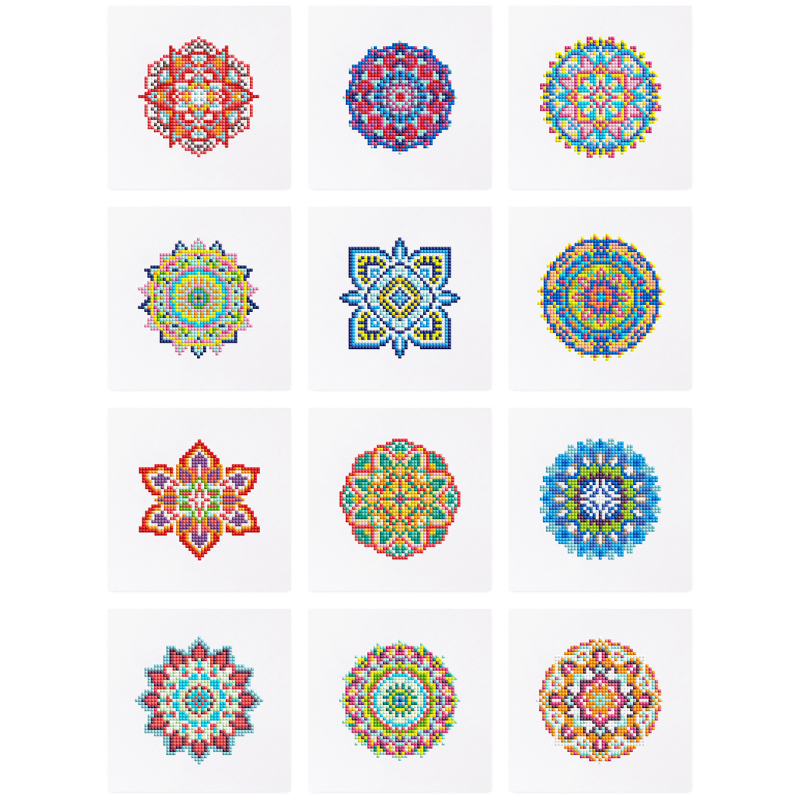 Mini broderie diamant x12 - Mandalas