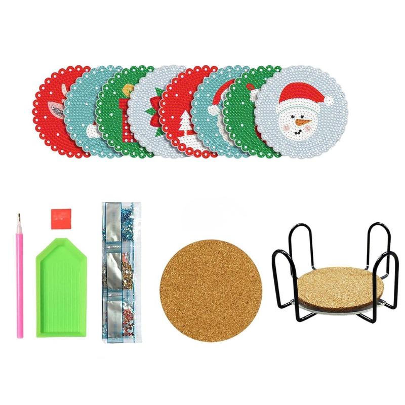 Sous-tasses à broder x8 - Noël