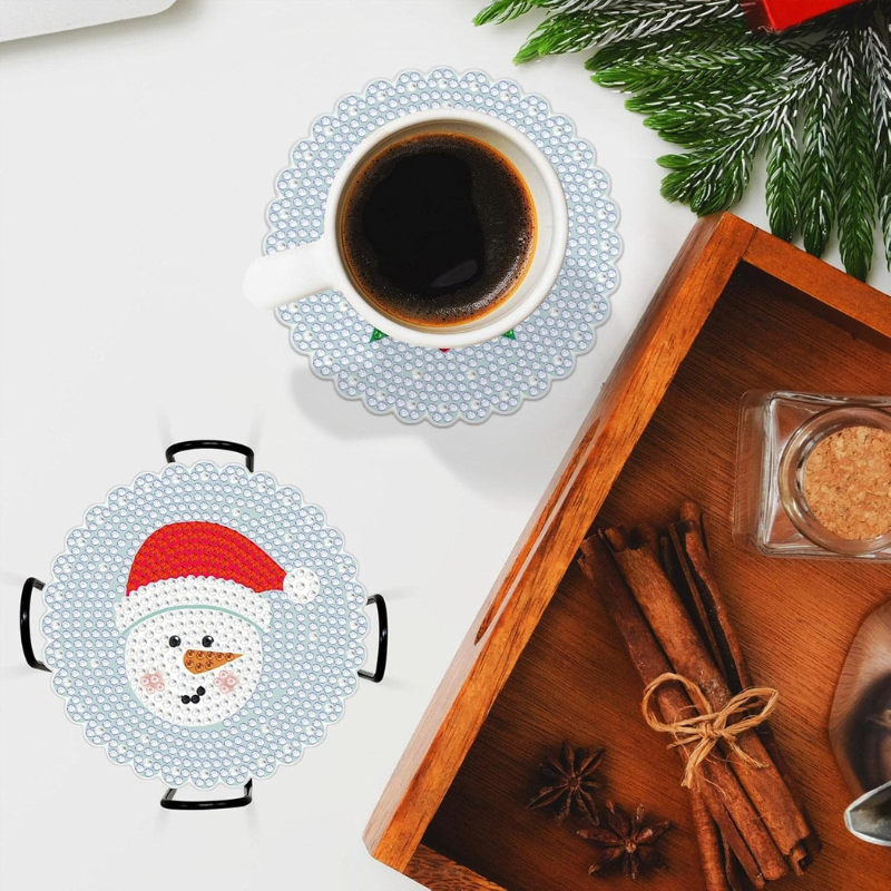 Sous-tasses à broder x8 - Noël