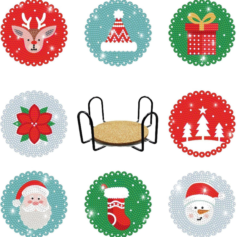 Sous-tasses à broder x8 - Noël