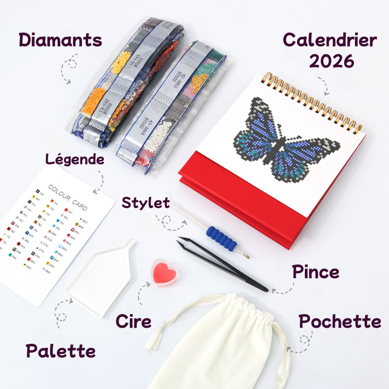 Calendrier Diamond Painting – Édition Papillon 2026