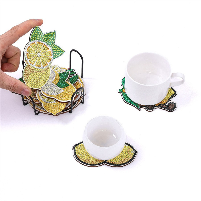 Sous-tasses à broder x10 - Citrons