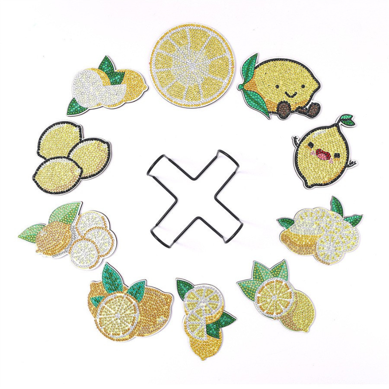 Sous-tasses à broder x10 - Citrons