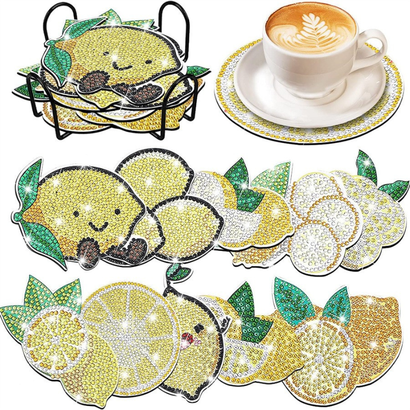 Sous-tasses à broder x10 - Citrons