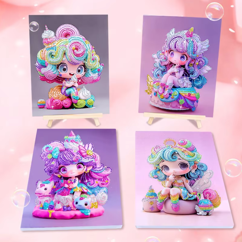 Broderie diamant sur châssis - Princesses