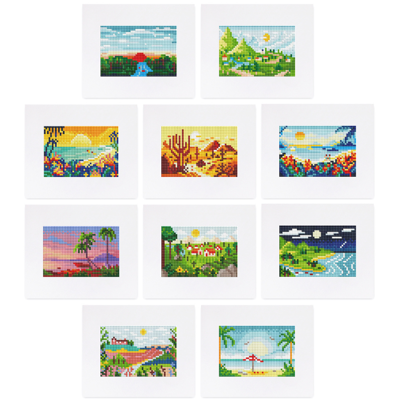 Mini broderie diamant x10 - Paysages