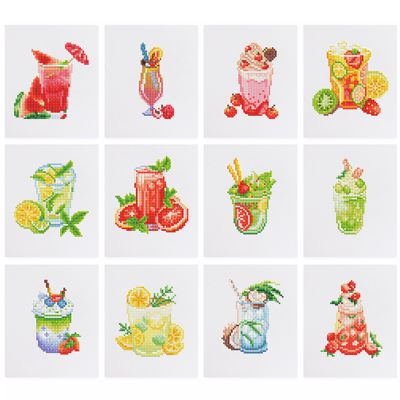 Mini broderie diamant x12 - Cocktails