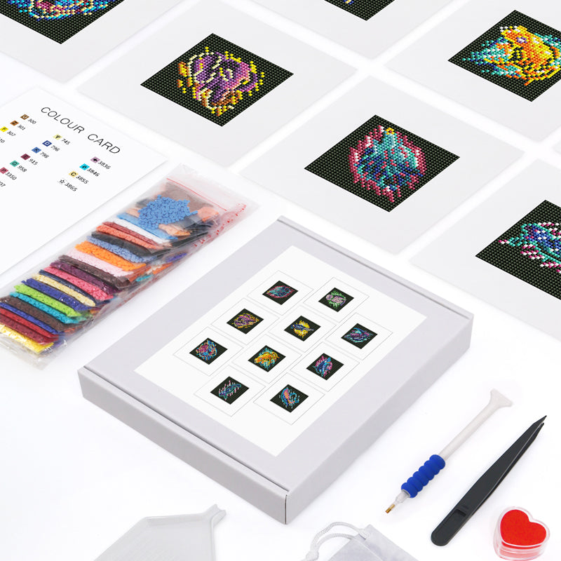 Mini broderie diamant x12 - Animaux