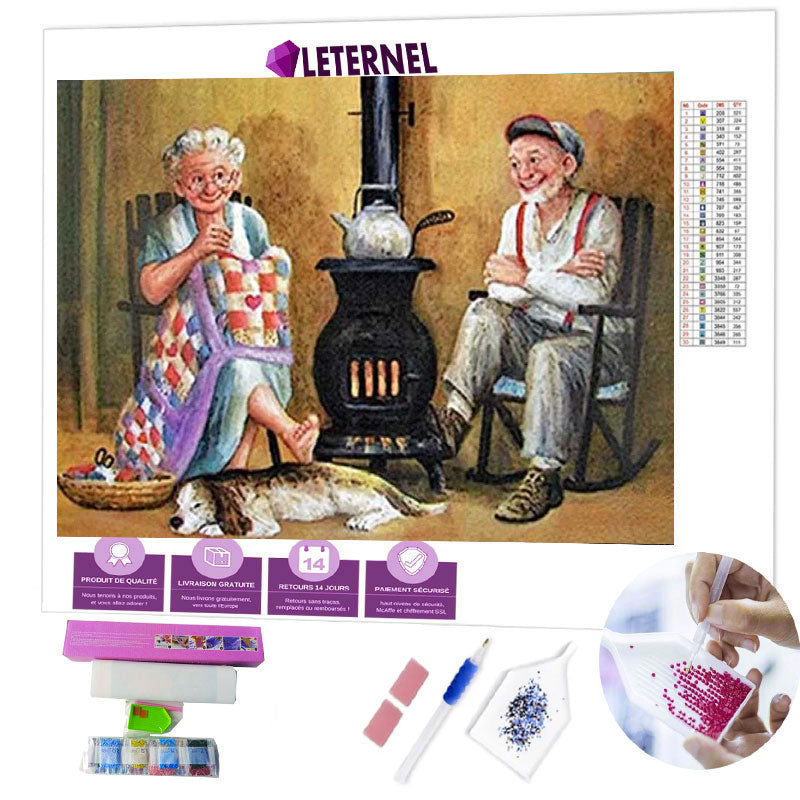 Broderie Diamant - Amoureux âgés