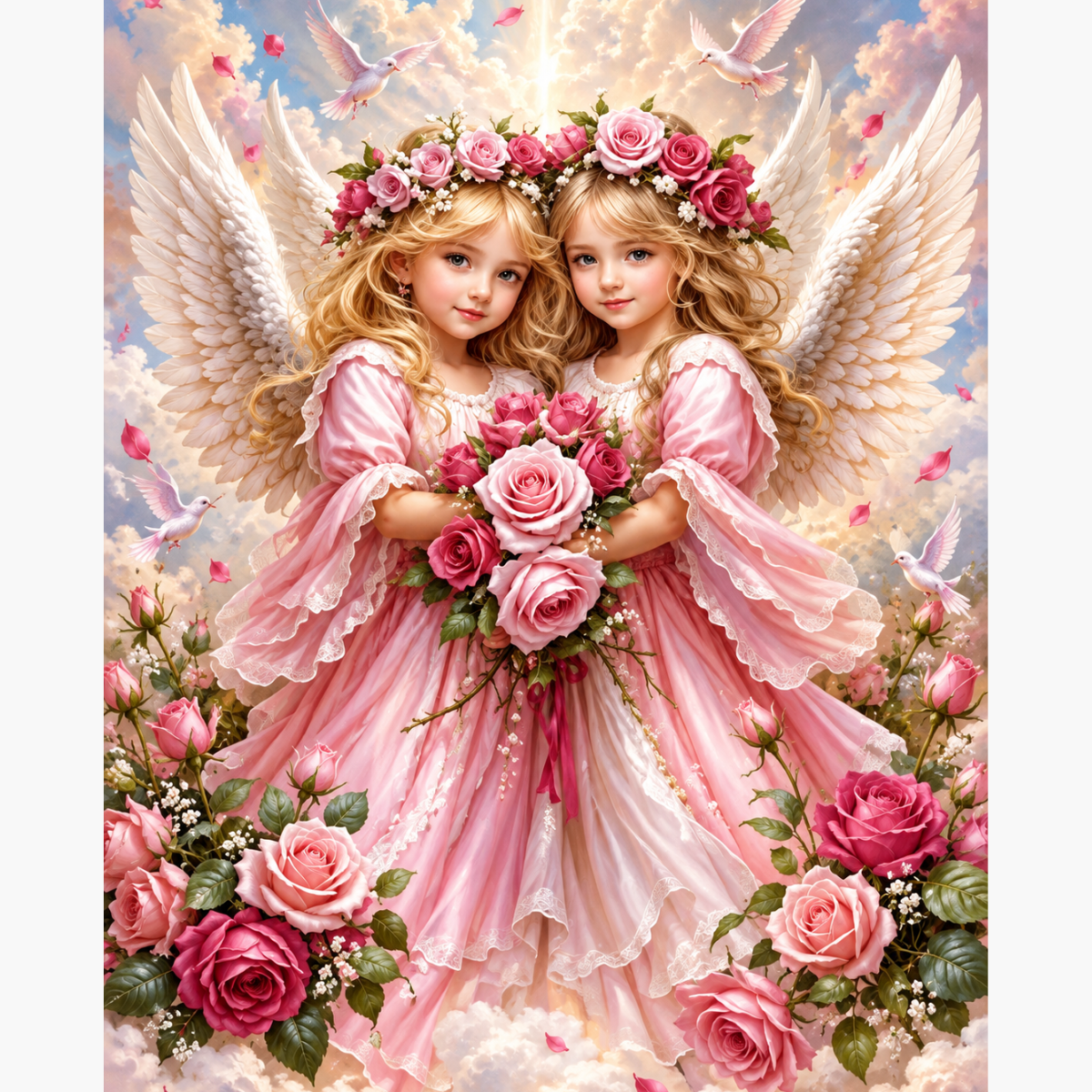 Broderie Diamant - Anges jumelles