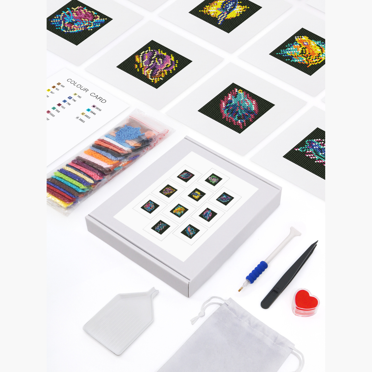 Mini broderie diamant x12 - Animaux