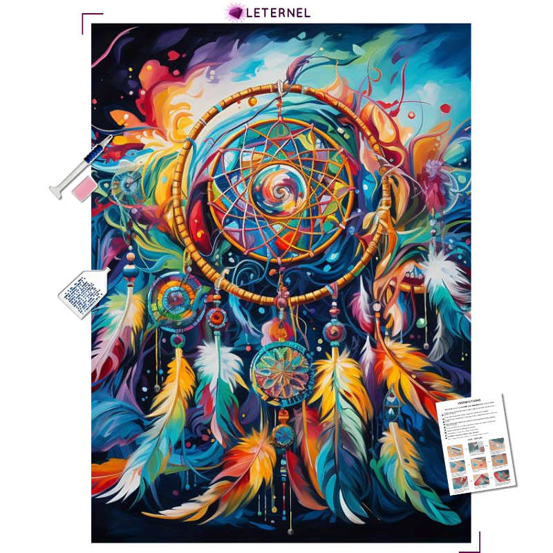 Broderie Diamant - Aquarelle attrape-rêve