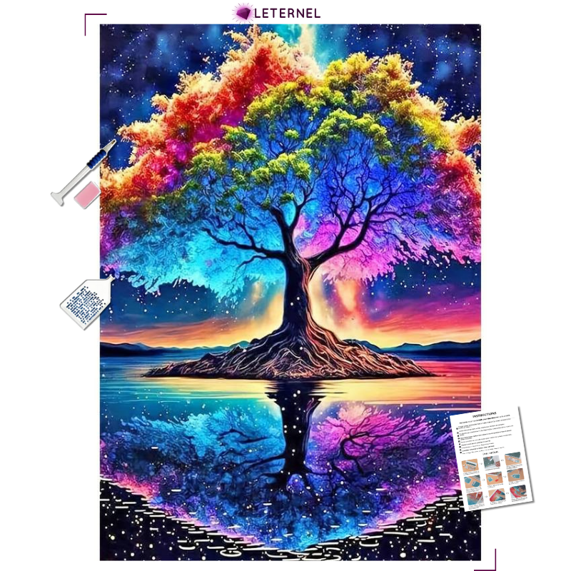 Broderie Diamant - Arbre automne/hiver