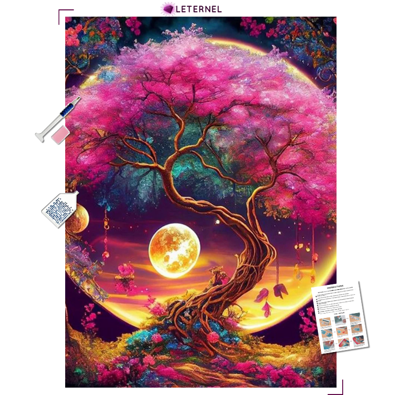 Broderie Diamant - Arbre lune