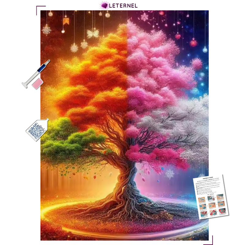 Broderie Diamant - Arbre racines