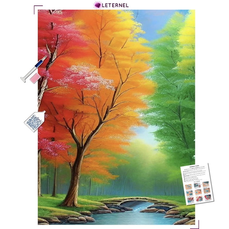 Broderie Diamant - Arbres de saison