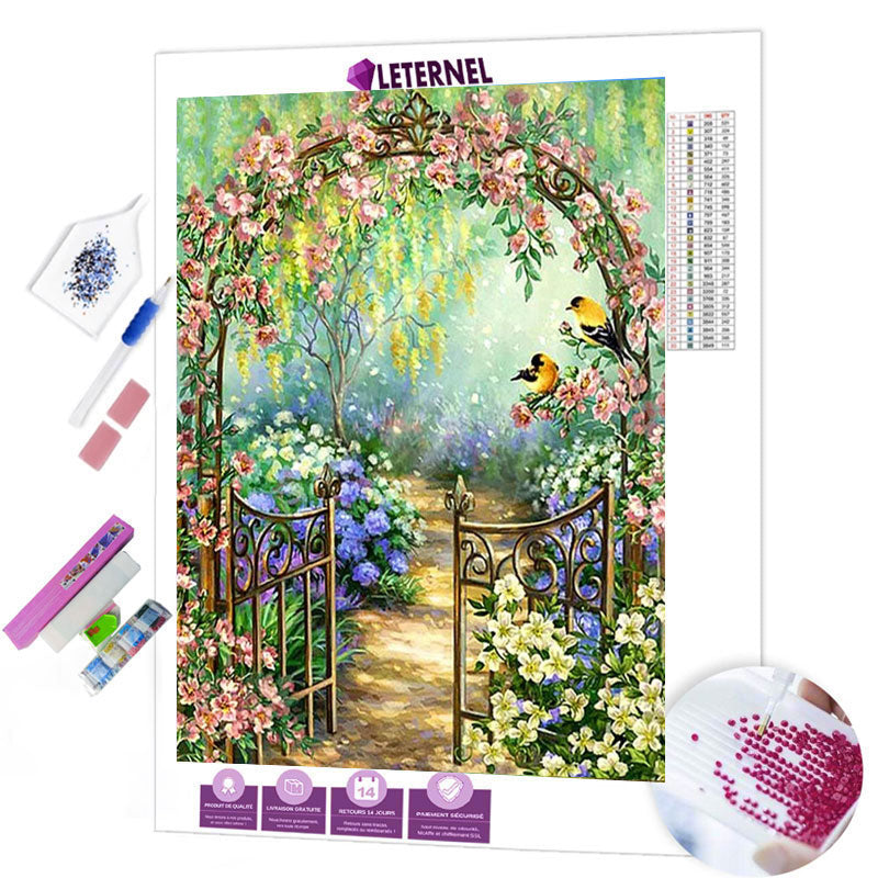 Broderie Diamant - Arc de fleurs