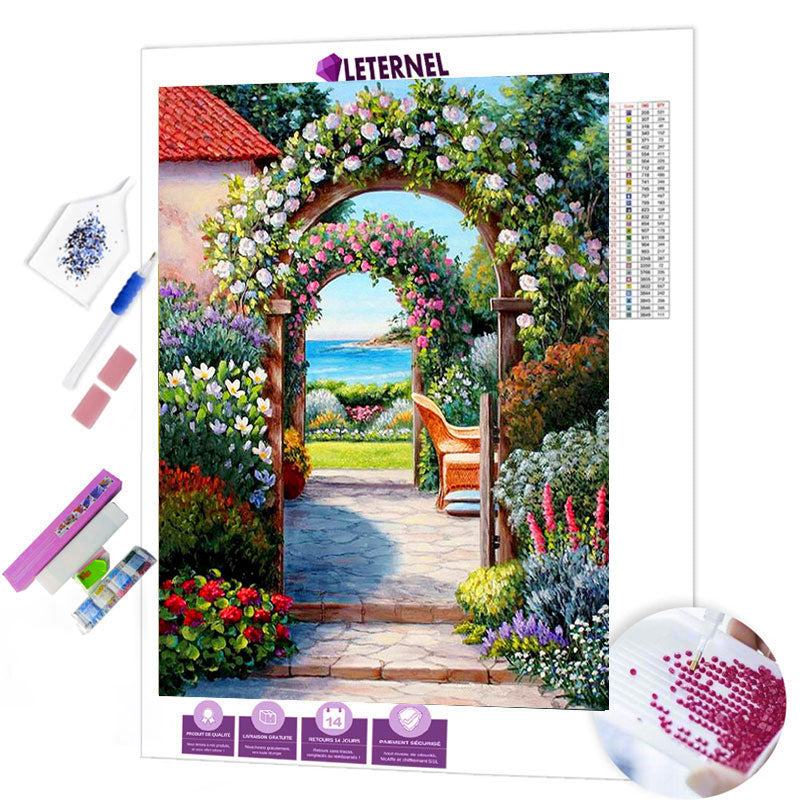 Broderie Diamant - Arcs fleurs