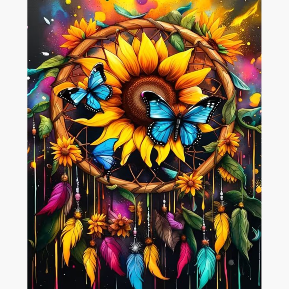 Broderie Diamant - Attrape rêve tournesol
