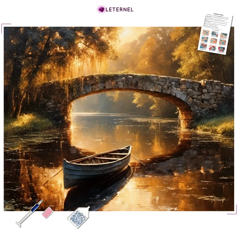 Broderie Diamant - Balade barque