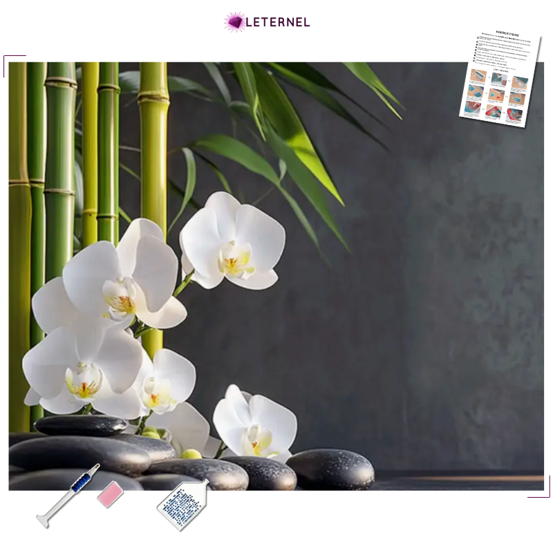 Broderie Diamant - Bambou galets