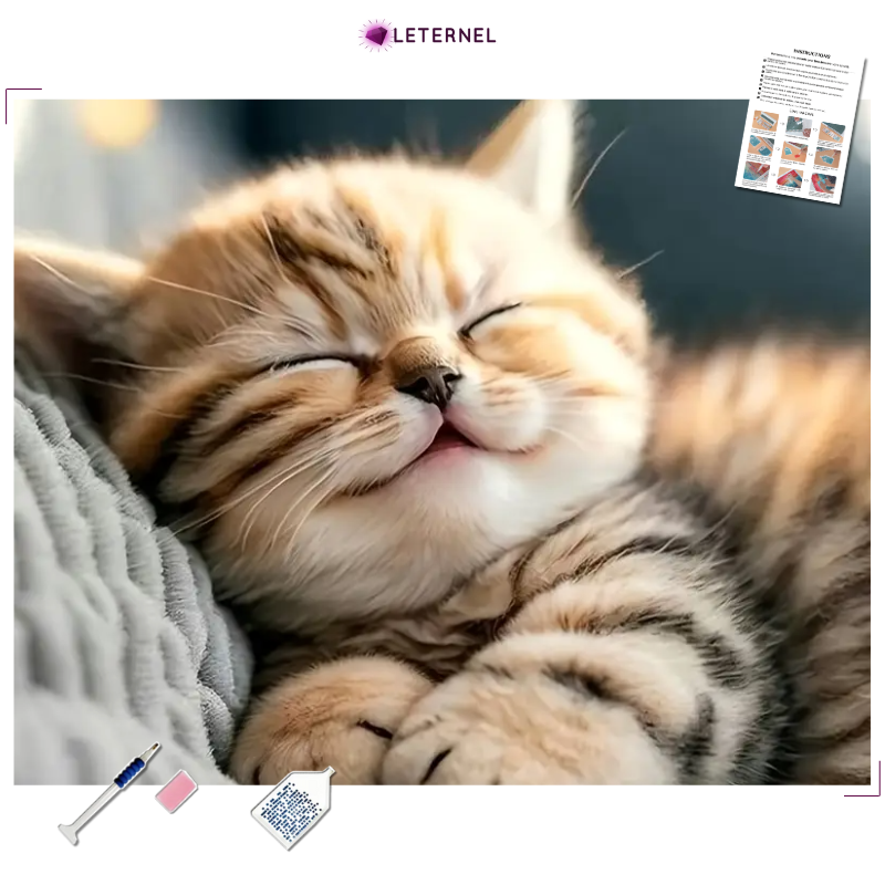 Broderie Diamant - Bonheur chaton