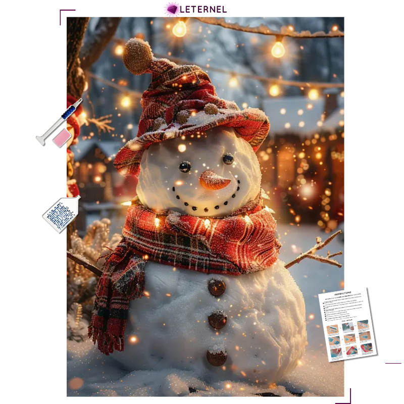 Broderie Diamant - Bonhomme de neige guirlande