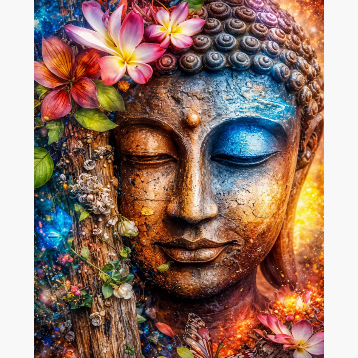 Broderie Diamant - Bouddha fleuri