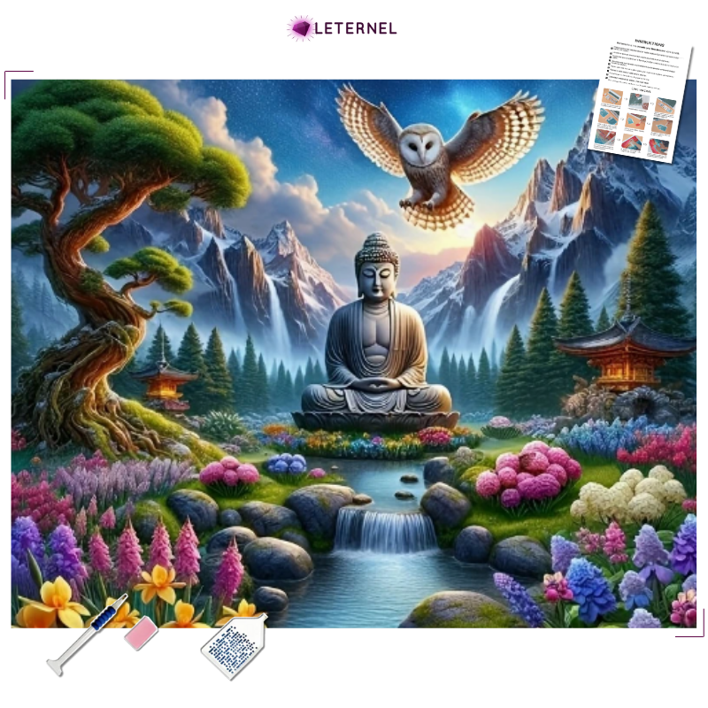 Broderie Diamant - Bouddha pleine nature