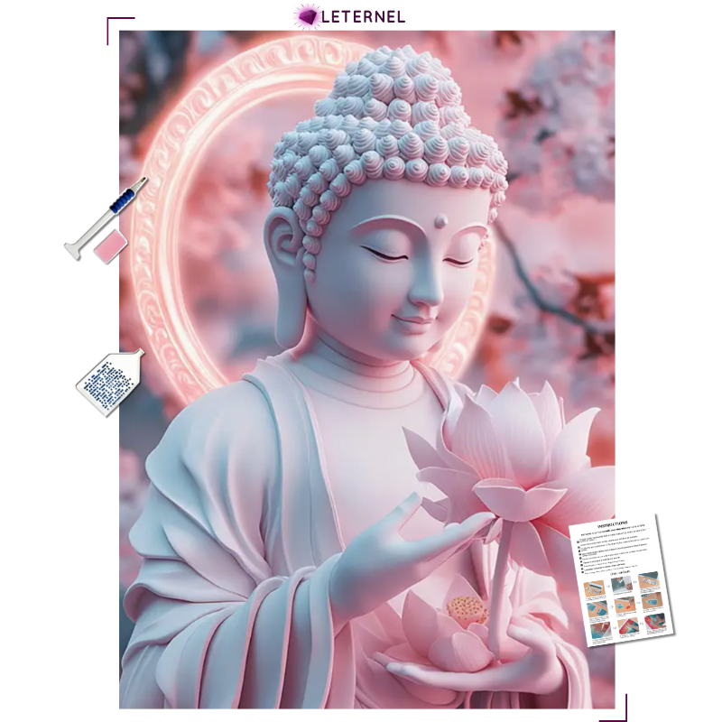 Broderie Diamant - Bouddha Rose