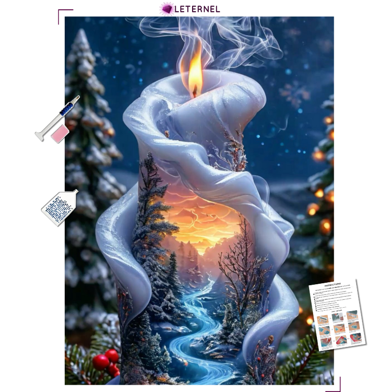 Broderie Diamant - Bougie Hiver