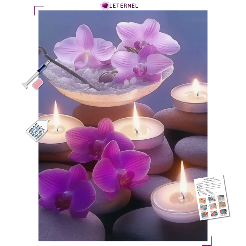 Broderie Diamant - Bougies zen