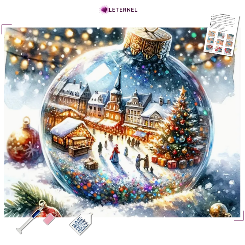 Broderie Diamant - Boule de Noël