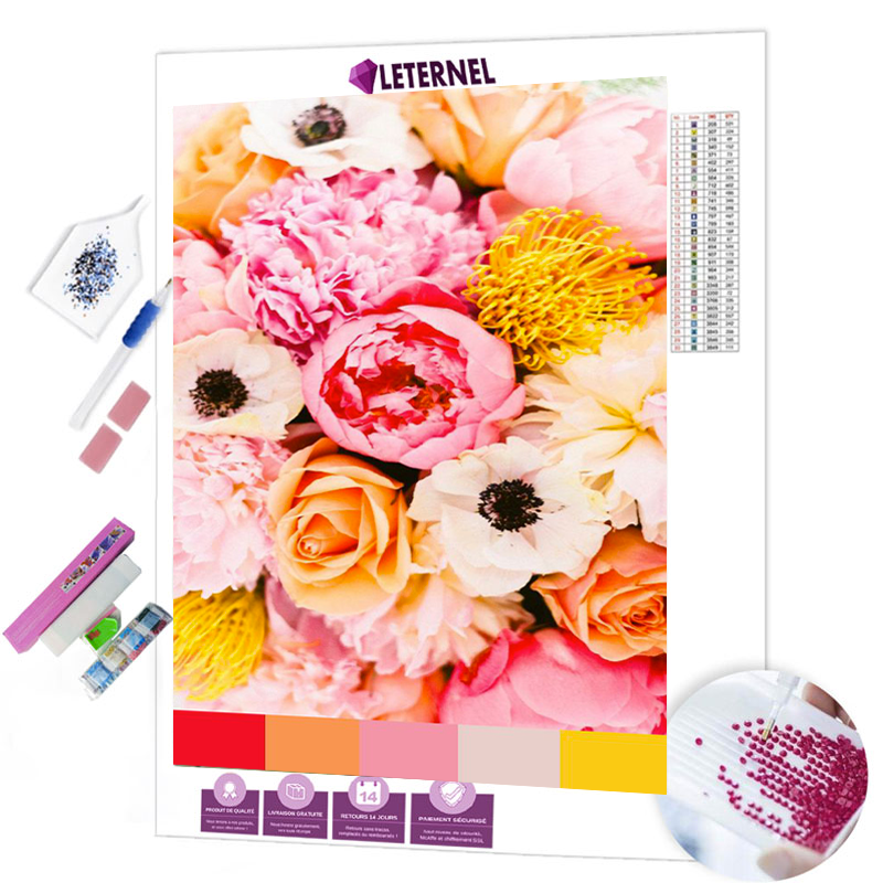Broderie Diamant - Bouquet estival
