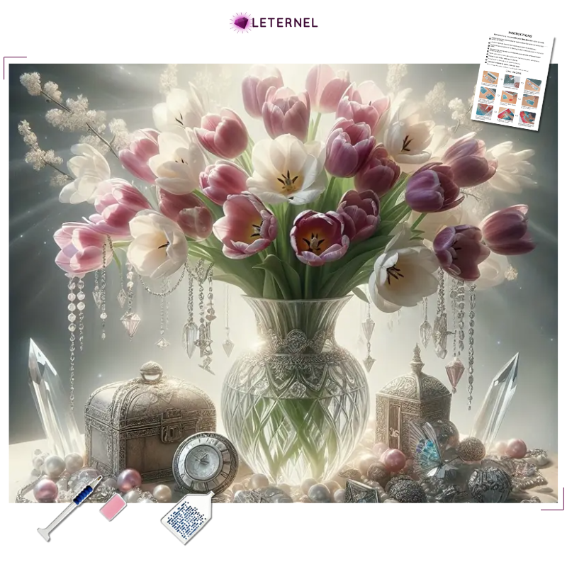 Broderie Diamant - Bouquet précieux