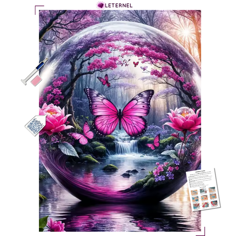 Broderie Diamant - Bulle papillon