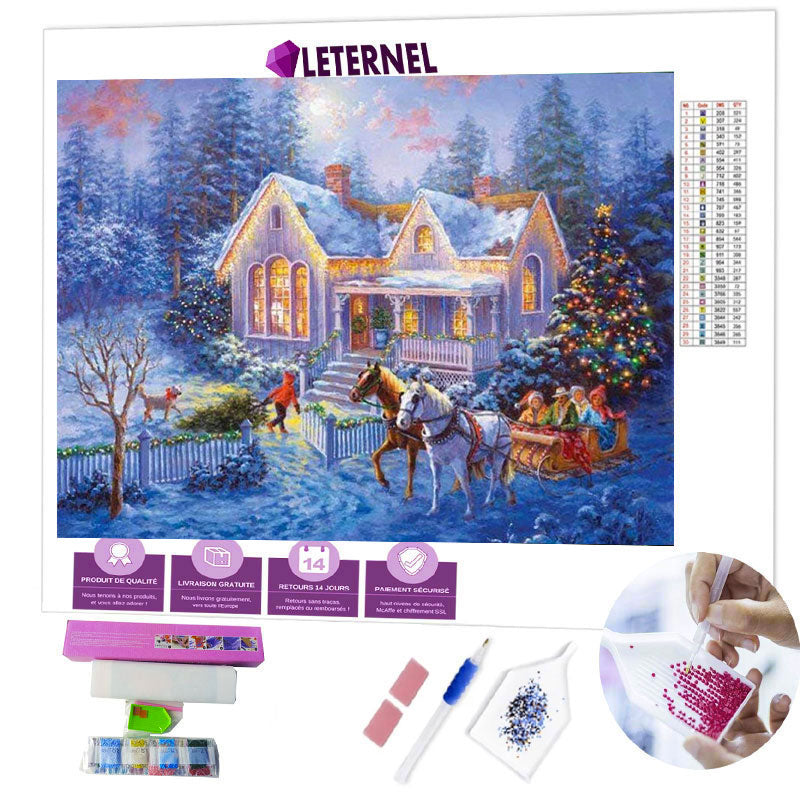 Broderie Diamant - Calèche de Noël