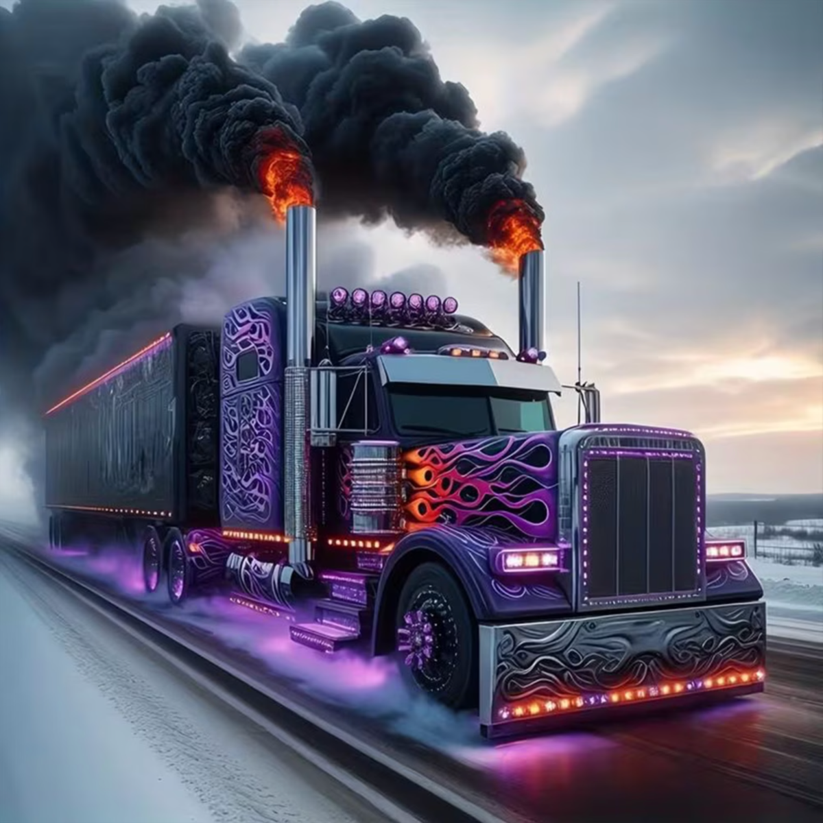 Broderie Diamant - Camion fumée