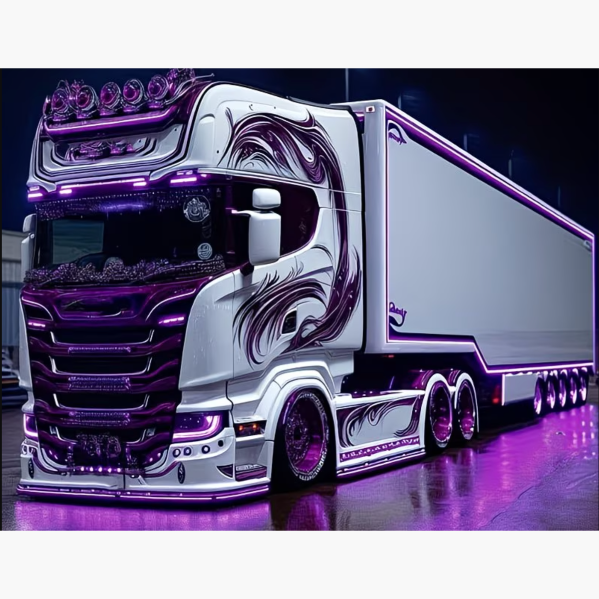 Broderie Diamant - Camion pink