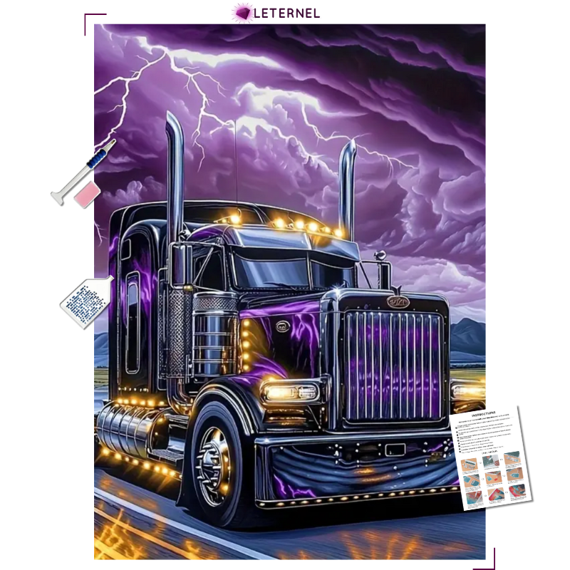 Broderie Diamant - Camions orage