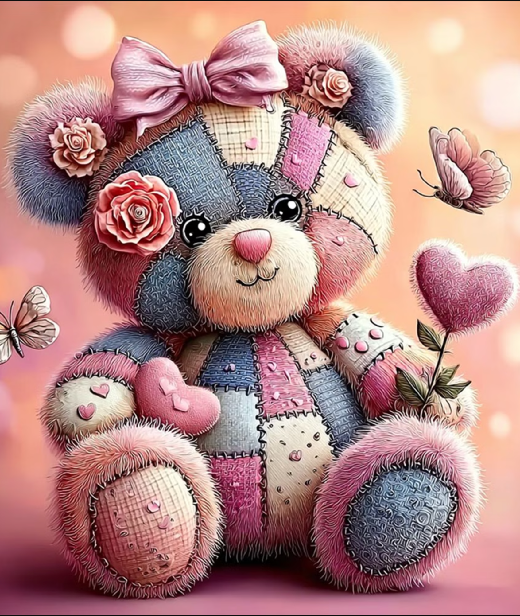 Broderie Diamant - Ourson couture