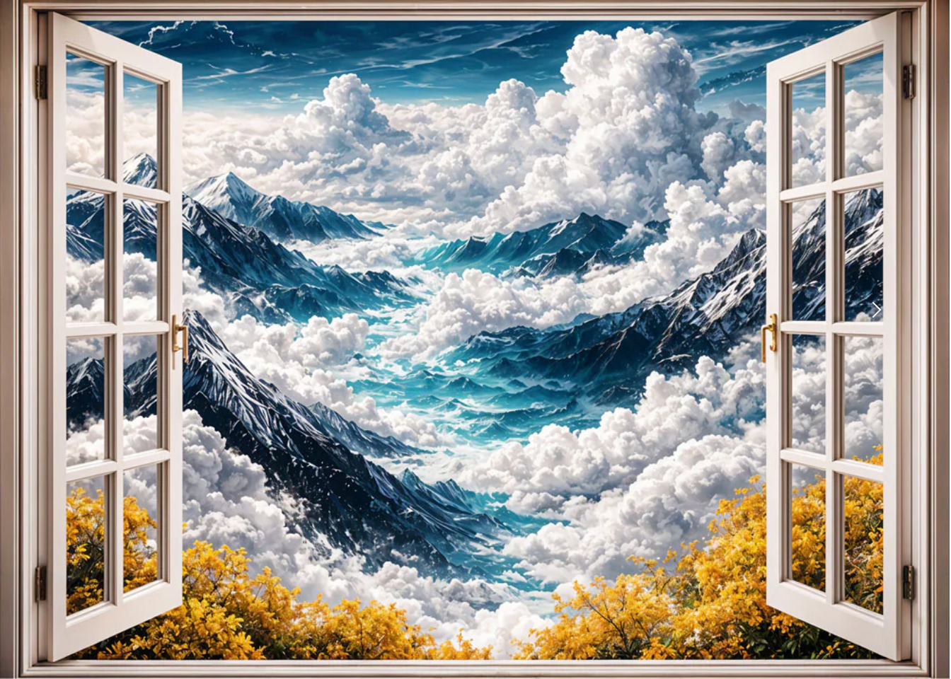 Broderie Diamant - Fenêtre montagne
