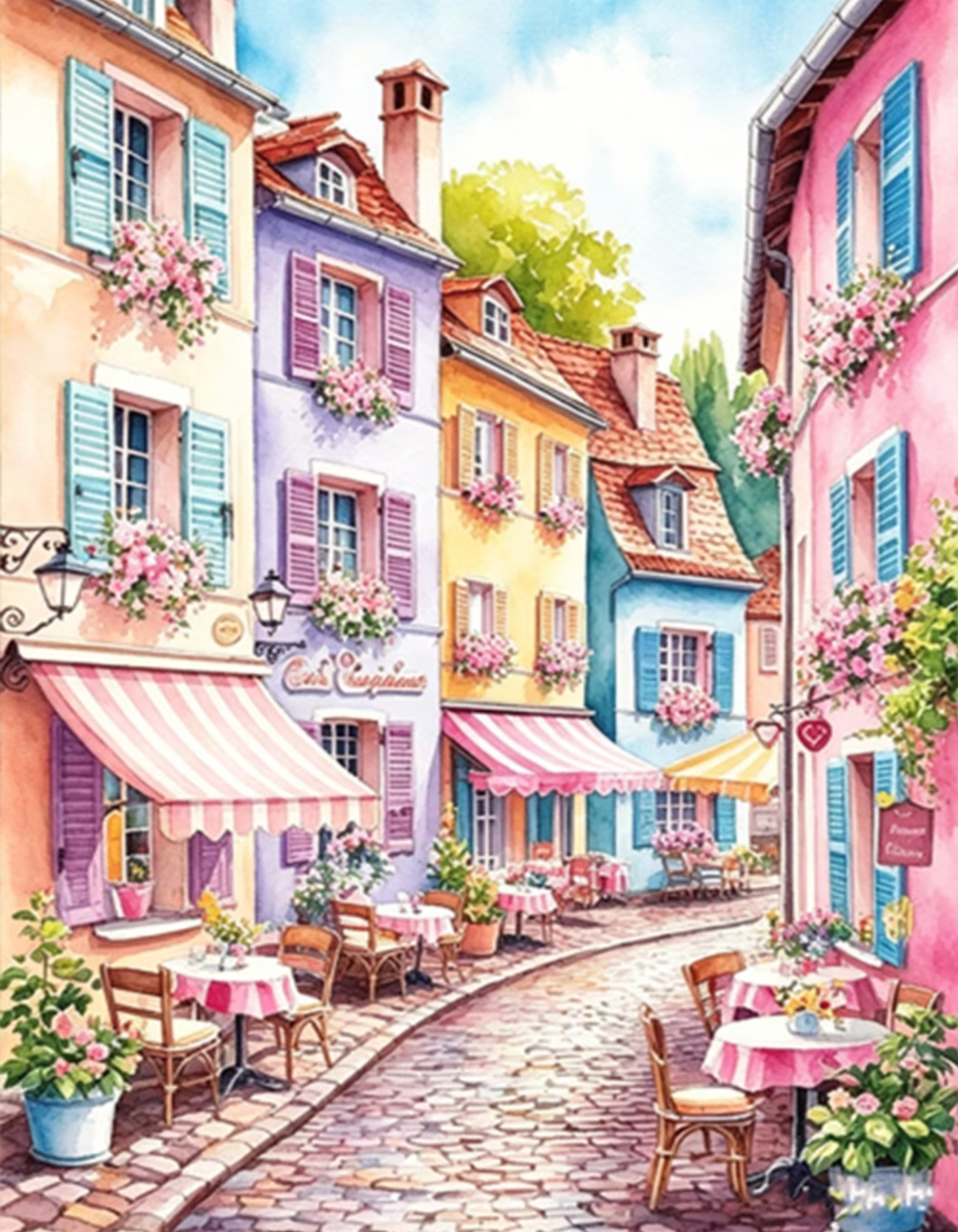 Broderie Diamant - Café floral