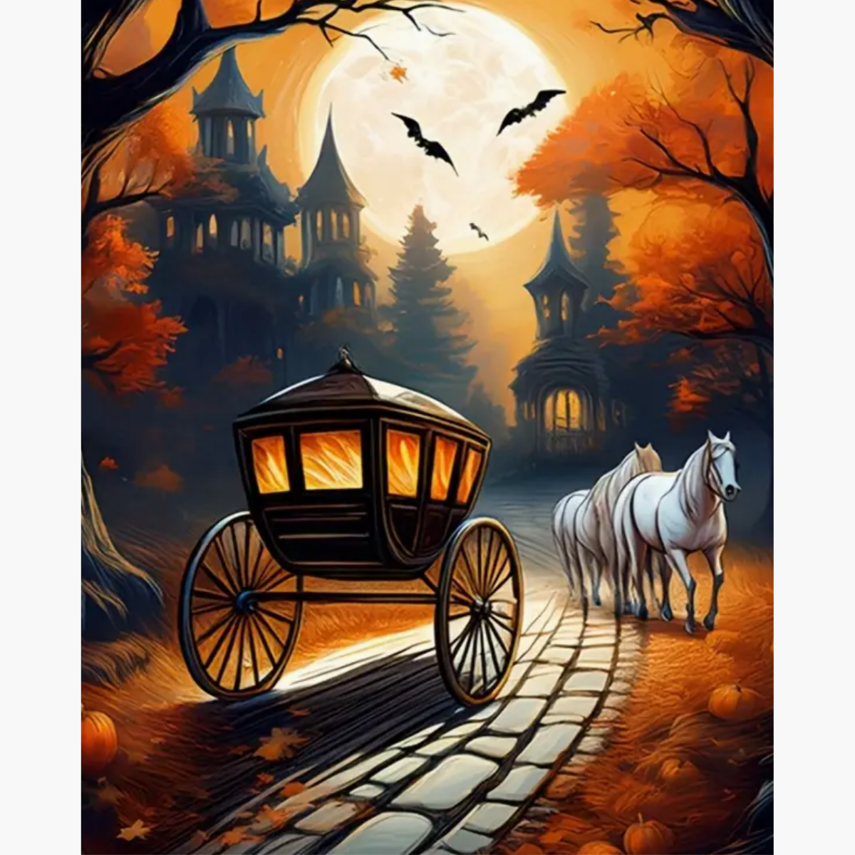 Broderie Diamant - Carrosse Halloween