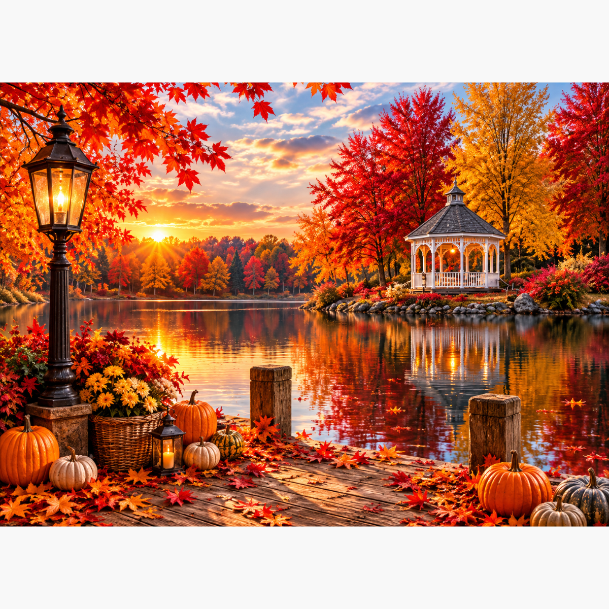 Broderie Diamant - Carrousel automne