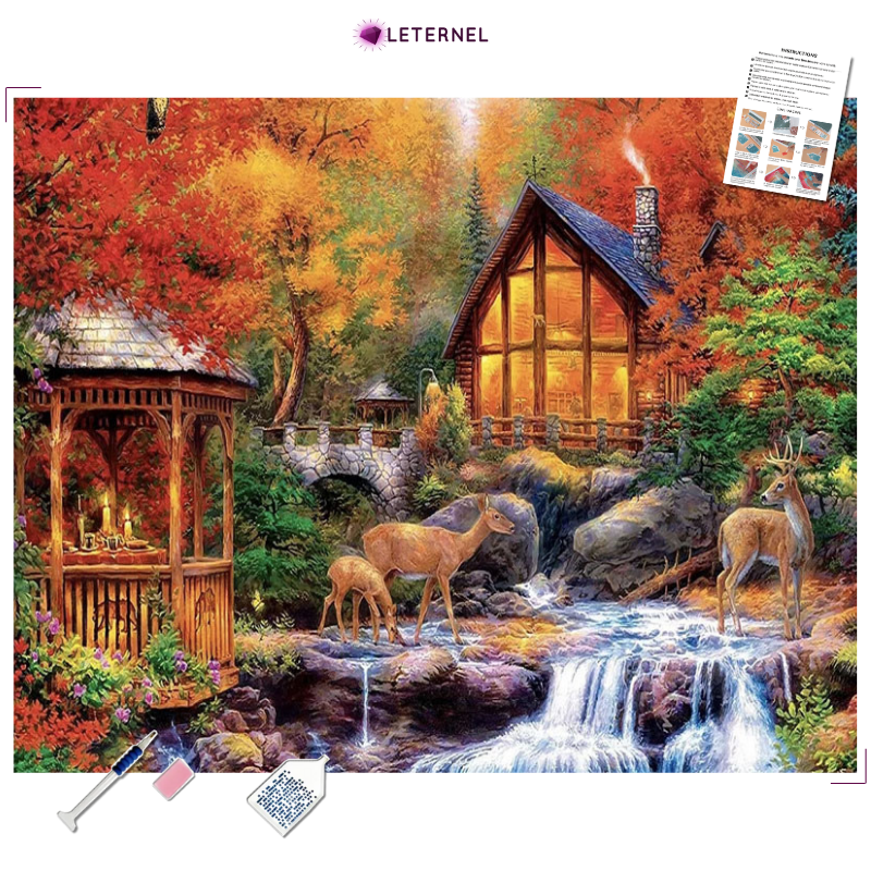Broderie Diamant - Cascade biches