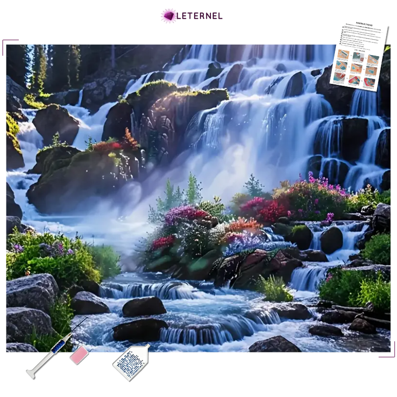 Broderie Diamant - Cascades sauvages